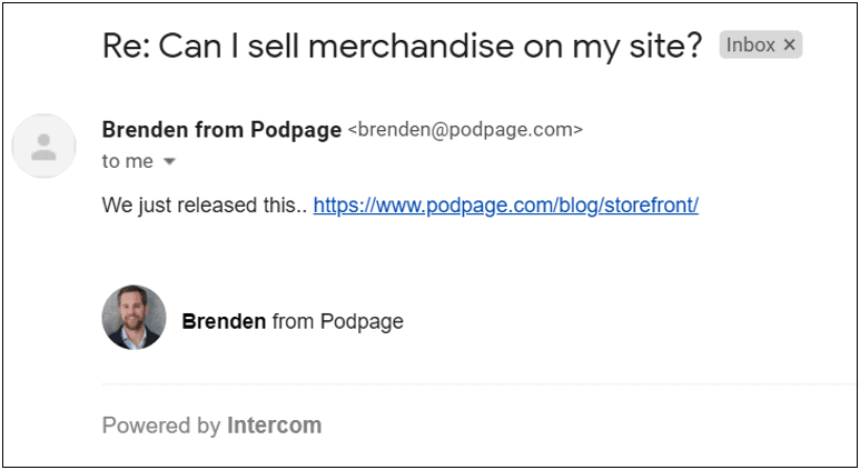 email podpage