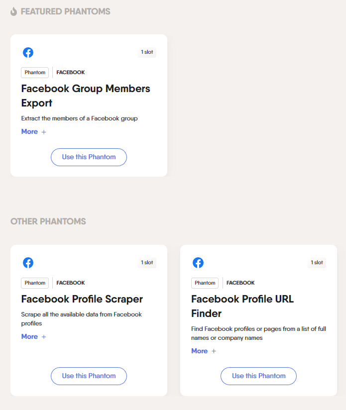 phantombuster-Facebook